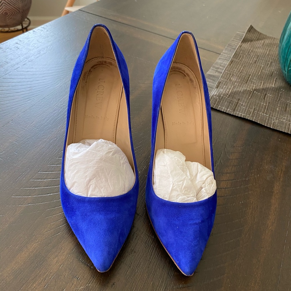 J. Crew blue suede pumps